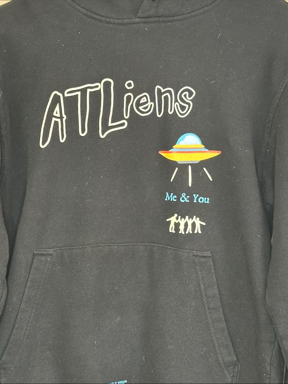PacSun Outkast ATLiens Black Graphic Hoodie with UFO Design Men’s Size Medium - Picture 3 of 6
